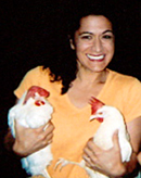 Parvene Fahoody with Chickens